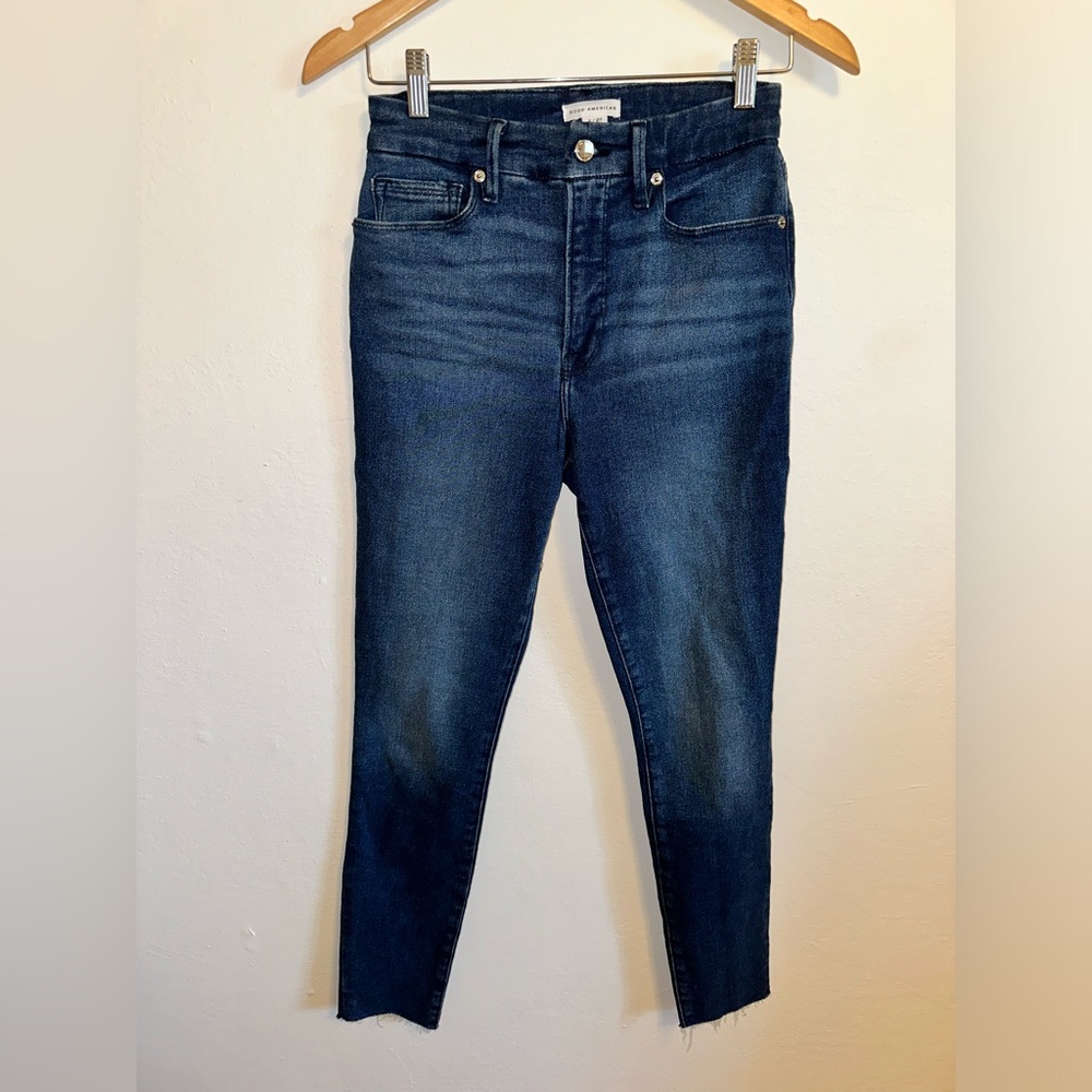 Good American Women’s Dark Wash Stretchy Skinny Jeans Size 4